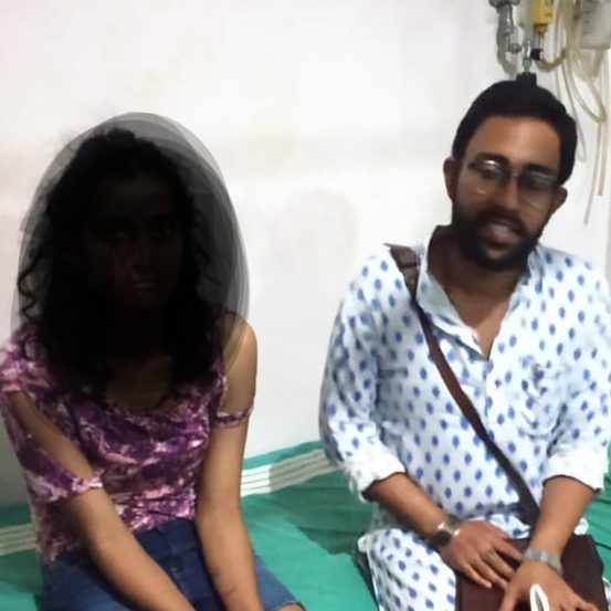 Anya with Samarth staff in the hospital.