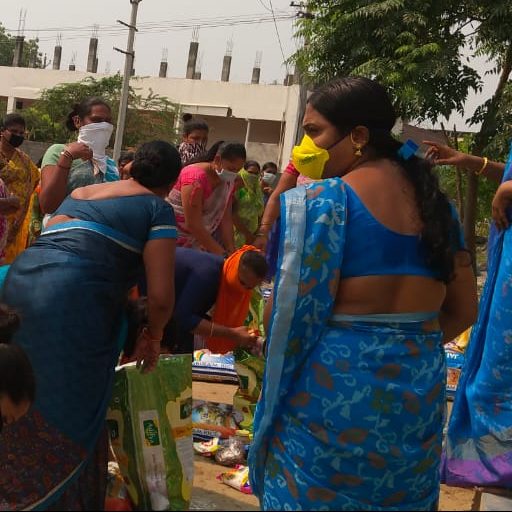 Ration distribution for community members by TG CSC